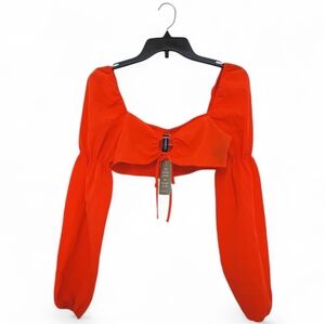H&M Bright Orange Smocked Top